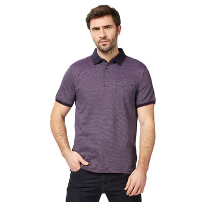 Purple striped polo shirt